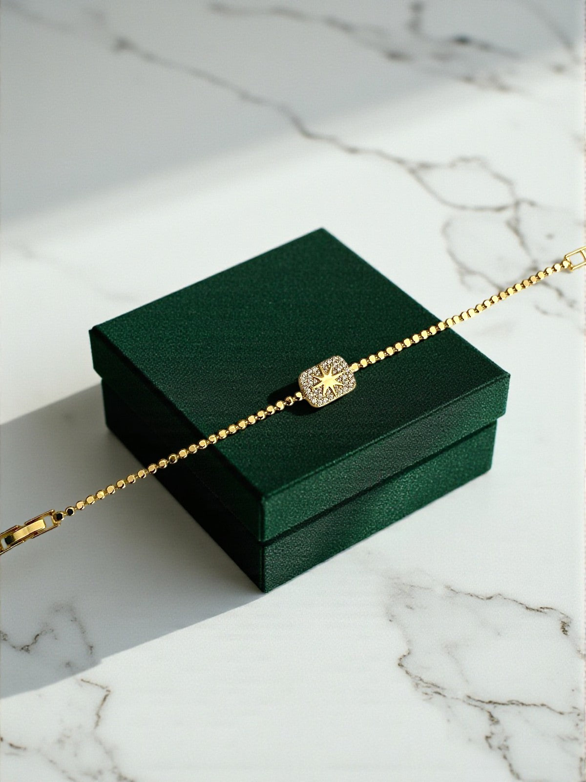 Kuzey yıldızlı ezme zincir bileklik